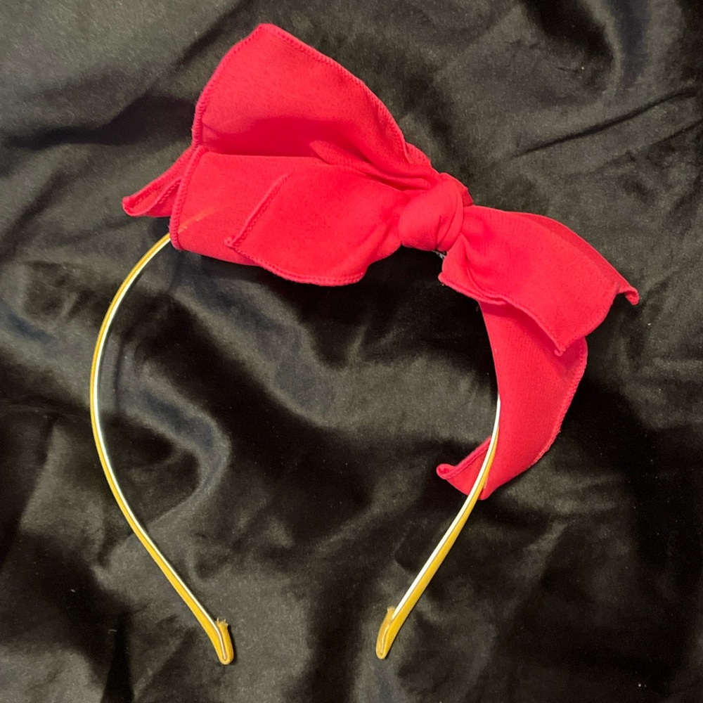 Red Chiffon Bow Headband for Adults or Kids